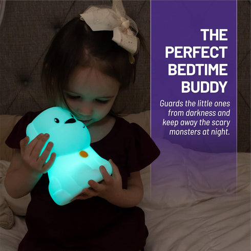 Lumipets Remote Control Silicone Night Light for Kids, Puppy Design with 9 Soft Colors & Sleep Timer