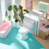 2 Pieces Mini Toilet Seat Toy, Doll House Furniture Miniature Classic Bathroom Accessories (White)