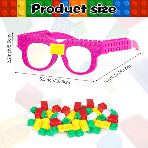 12 Pcs Building Bricks Glasses Building Blocks Games for Kids Birthday Party Favors Supplies, Boys Girls Carnival Party Games