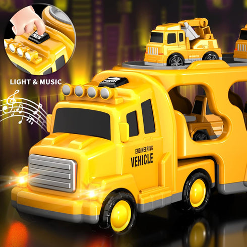 Bennol 5 in 1 Toddler Boy Toys for 1-5 Year Olds, Construction Car Truck Toys for Boys Ages 1-3, 3-5 Birthday Gifts