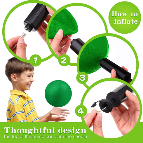 Yunsailing 24 Pieces Dodgeball Playground Ball - 6 Inch Bouncy Balls with Hand Pump for Indoor & Outdoor Games