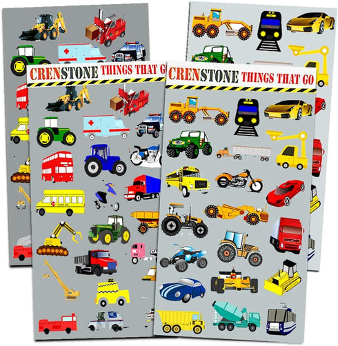 Crenstone Pack 160 Cars and Trucks Stickers Party Supplies Toddler - Over Stickers for Toddler Boys and Girls (Cars
