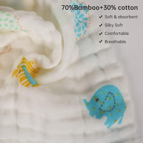 lasoftan 100% 10 20 inch, 4 Pack, Baby Muslin Burp Cloths, Cotton Burping Cloths Super Absorbent Soft, Bath Towel Burp
