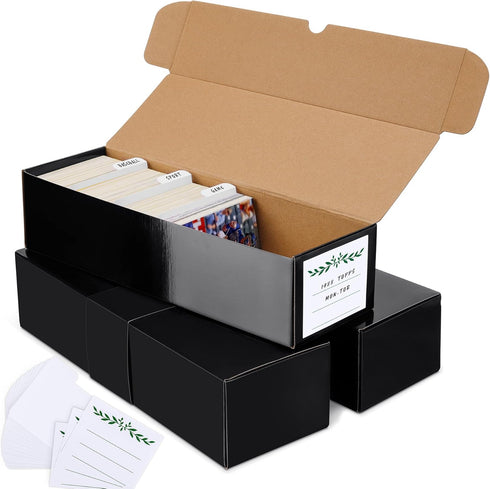 Trading Card Storage Box with Dividers, Cardboard Organizer for Baseball, Sports, Game, Playing Card Collection, Pack