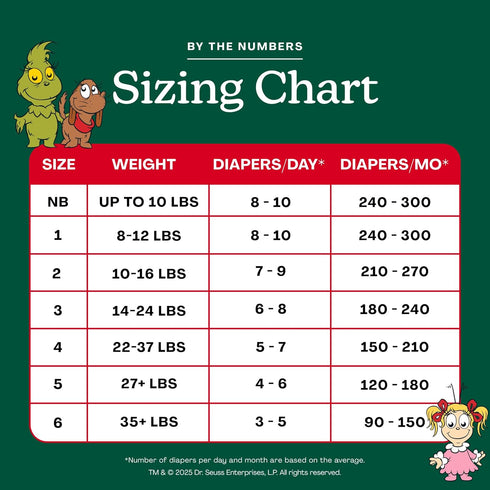 Grinch 1 (8-12 lbs), 82ct Hello Bello Dr. Seuss Baby Premium Diapers, Size Plus Bonus Baby Wipes: Softness & Protection