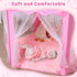 Monobeach Princess Tent - Large Playhouse Kids Castle with Star Lights for Indoor & Outdoor Games (Pink)