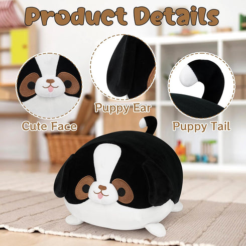Dog Plush Stuffed Animal Pillow, 13” Soft Dog Plush Sleeping Throw Pillow, Cute Cartoon Dog Toy