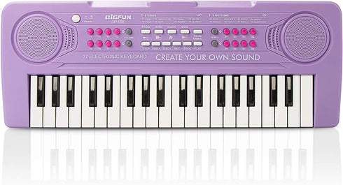 BIGFUN Kid Keyboard Piano - 37 Keys Multifunction Music Educational Instrument Toy for Kids 3-8 (Purple)