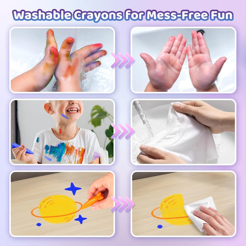 DreamyCandy Crayons,18PCS Set,Gift DreamCandy Rocket and Fish-Shaped Non Toxic Washable Toddler Crayons for Kids