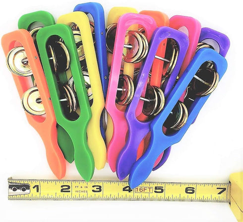 12 Cymbals with Plastic Handles (5") - Kids Party Supplies, Preschool Musical Instruments, Noisemakers