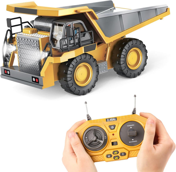 PREPOP Kids' RC Dump Truck Toy - Remote Control Construction Truck with