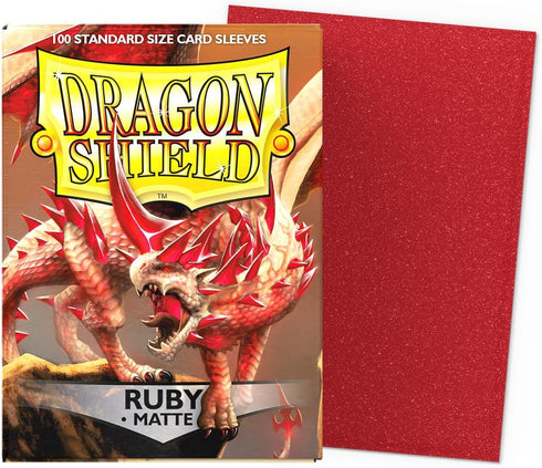 Dragon Shield Standard Size Card Matte Sleeves | 100 CT - Smooth & Tough Premium TCG Sleeves | Ruby - Matte