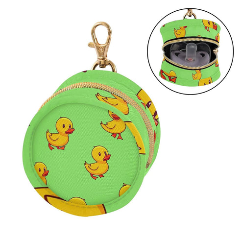 YETTASBIN Cute Ducks Portable Pacifier Holder Case with Metal Hook Buckle & Zipper for Diaper Bag and Stroller
