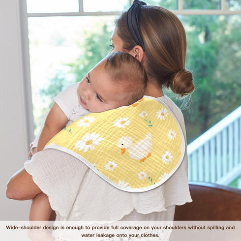 decor gift 4 Pack 22x11in Cotton Burp Cloths Easy Care Cute Animal Mallard Daisy Pastel Yellow spit up Cloth for Unisex