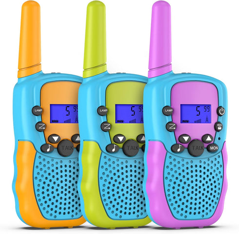 Toys for 4-12 Year Old Boys or Girls, Selieve 3 Pack Walkie Talkies with 3 KM Range, 22 Channels 2 Way Radio