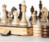 15" Set/Folding 3" /2 A&A Magnetic Wooden Chess Board / King Height German Knight Staunton Chess Pieces/Mahogany