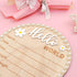 Pearl-Trimmed Wonhibo Newborn Announcement Sign - Baby Hospital Photo Prop Wooden Name Board Card for Birth Welcome
