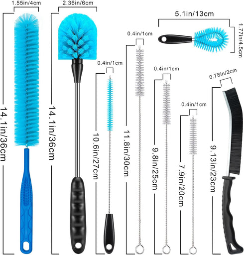 SWKTPP Set Bottle Brush Cleaning - Multi Cup Brush, Water Bottle Cleaner, Crevice Cleaning Brush Pipe & Tube Brushes