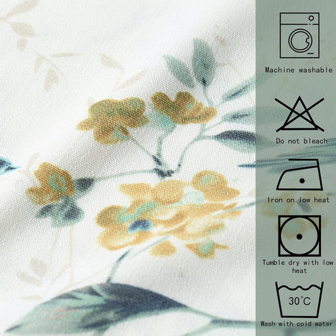 Leeva Windows Valances for Bathroom, Birds Garden Print Pattern, Thermal Insulated Short Curtains for Bedroom Kitchen,