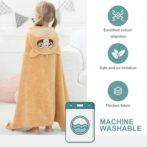 Swimming 31.5" 53" 0-9T MICHLEY Cartoon Hooded Baby Towel Unisex, Premium Soft Bathrobe Large Washcloths x
