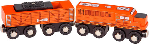 Battat Classic Trains 6Pc Wooden Railroad Set - Magnetic Toy Trains with Engines & Cars for Kids 3 Years +