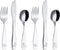 Exzact Kids Flatware 6 Pieces Stainless Steel Silverware, 2 Forks, 2 Knives, 2 Spoons, Toddler Utensils, Dishwasher Safe