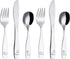 Exzact Kids Flatware 6 Pieces Stainless Steel Silverware, 2 Forks, 2 Knives, 2 Spoons, Toddler Utensils, Dishwasher Safe
