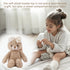8'' Bunny Stuffed Animal Soft Rabbit Cuddly Toy Long - Eared Brown Plush Bunny with Cream Bow Plush Toys for Babies