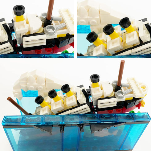 Titanic Sink and Break in Half Toy Building Blocks, Titanic Cruise Ship Model Toy, 247 PCs Kit