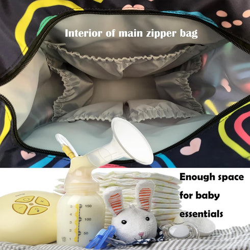 Backpack Backpacks MNSRUU Diaper Bag Purple Bat Gothic Diaper Bag Multifunction Travel Diaper Bag Tote Large Capacity