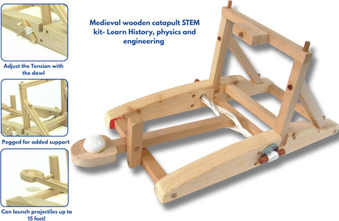 PATHFINDERS STEM Kit – Medieval Catapult Kit | Trebuchet Science Kits for Kids Age 8-14