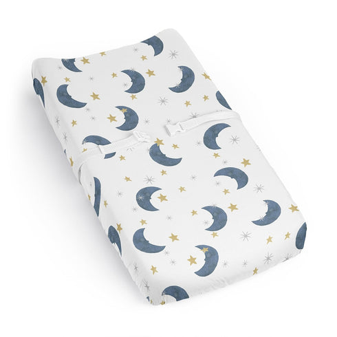 Sweet Jojo Designs Baby Changing Pad Cover Sheet (Moon and Star) for