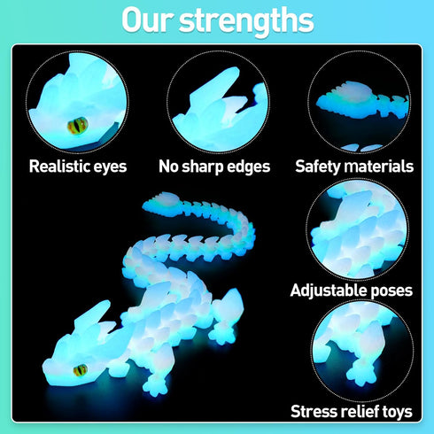 SYEFKJSA 3D 12Inch,Articulated 3D Printed Dragon Eggs with Dragon Inside - Fidget Printed Animals, Interesting