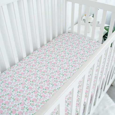 Magik & Kover 2 Pack 52" 28", Stretchy Crib Sheets Girl, Baby Crib Sheets Fitted for Standard Crib and Toddler Mattress