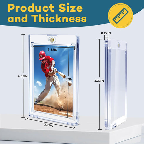 32ct 35pt Magnetic Card Holders, One Touch Card Holder, U-V Protection Hard Plastic Case for Trading Cards, Display