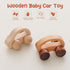 Wooden Baby Car Toys - Montessori Push Car for Toddlers, 2 Pieces, Gifts for Boys and Girls, Push and Pull Toy