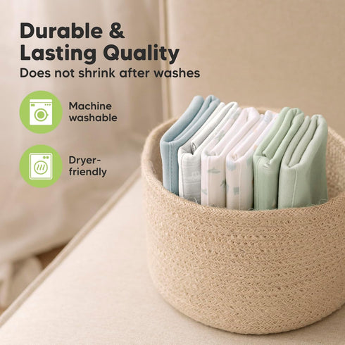 6-Pack 100% Organic Burp Cloths Baby Boy, Girl - Large Cotton Burping Cloths for Babies, Spit Up Rags, Super Absorbent
