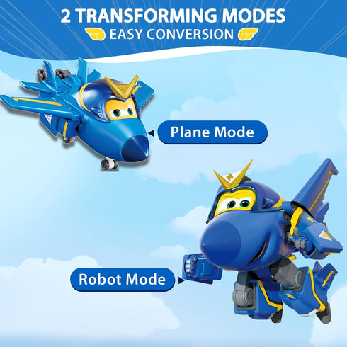 Super Wings Transformer Toys, 5" Jerome Airplane Toys, 2-in-1 Mode Rescue Bots Action Figure, Kids Toys Plane to Robot, Fun Toy Plane Vehicle for Kids Age 3+,Toy for Boys and Girls,Blue