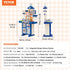 Playset 48PCS, Set 18.5" 9.4" 30.7" VEVOR Kids Kitchen Pretend Play Kitchen with Cooking Stove with Steam, Sounds