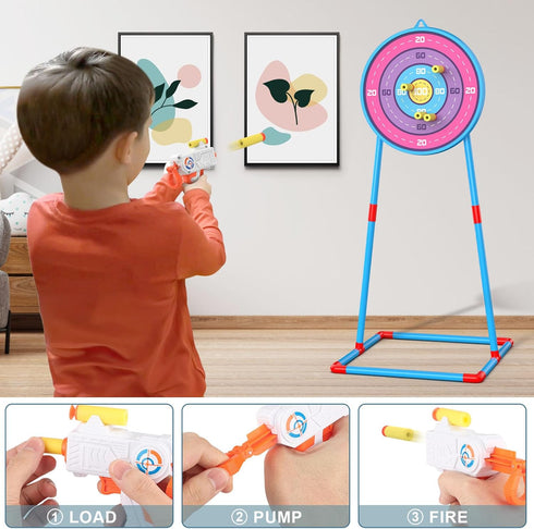 2 Pack Kids Bow and Arrow Set, Pink Light Up Archery Toy Set, Foam Dart Guns & 6 Target Cans for Ages 5-10 Birthday