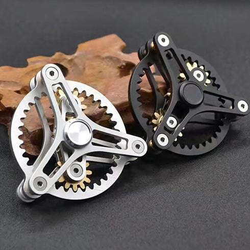 (12 Pure Brass Fidget Spinner Gears Linkage Fidget Gyro Toy Metal DIY Hand Spinner Spins Long Time EDC Focus Meditation