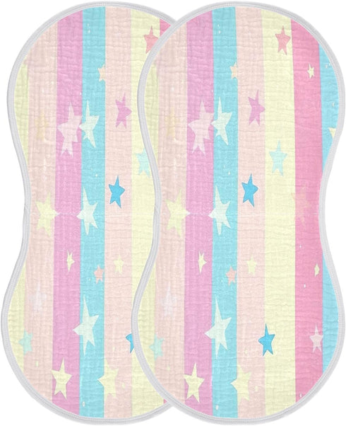 YEGAME Set 1 11 22 Inch Muslin Baby Burp Cloths of - Star Super Absorbent Cotton Burping Rags Soft Baby Washcloths