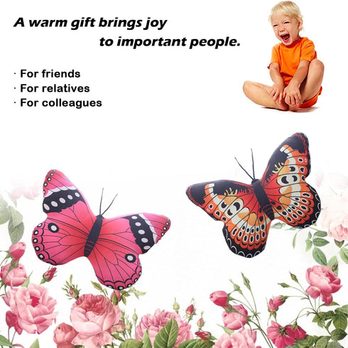 Butterfly Stuffed Animal Plush Butterfly Pillow Kawaii Toy (16"×12", Colorful)