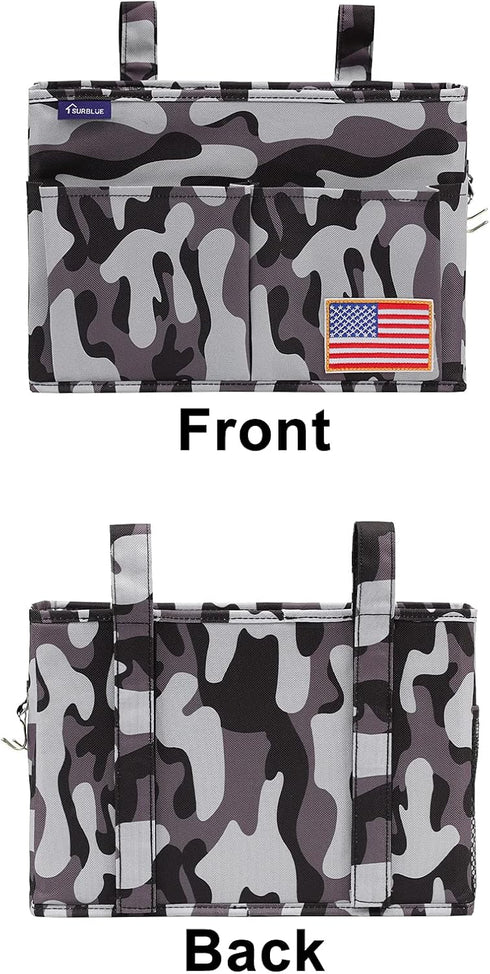 Surblue Bedside Caddy - Hanging Bed Organizer Storage Bag for Bunk Hospital Beds, College Dorms, Camp Chairs