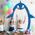 Preboun Shark Party Decorations - 69 x 96 Sign Door Backdrop Birthday Baby Shower Banner for Ocean Theme Supplies
