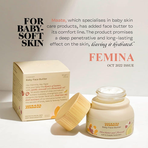 Generic 0-12 50gm. M.a.a.t.e Face Butter cream | Enriched with Shea Butter & Avocado | Baby Face Butter For Kids years