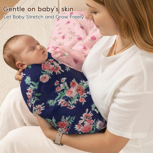 4 Pack Blankets,100% 47 47 inches, david's kids Baby Muslin Swaddle Cotton and Ultra Soft Breathable Receiving Blanket