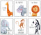 Throwback Traits Safari Nursery Decor, Baby Room Animal Pictures, Set of 6 – 8x10 Wall Art