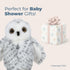 Bearington Collection Snowy Owl Plush Stuffed Animal, 8-Inch Soft & Fluffy Design for Kids & Babies
