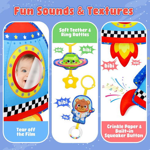 Set, Dr.Rapeti Double-Sided Car Seat Toy, Rear Facing Car Seat Toy, Travel Activity Easier Drive for Newborn